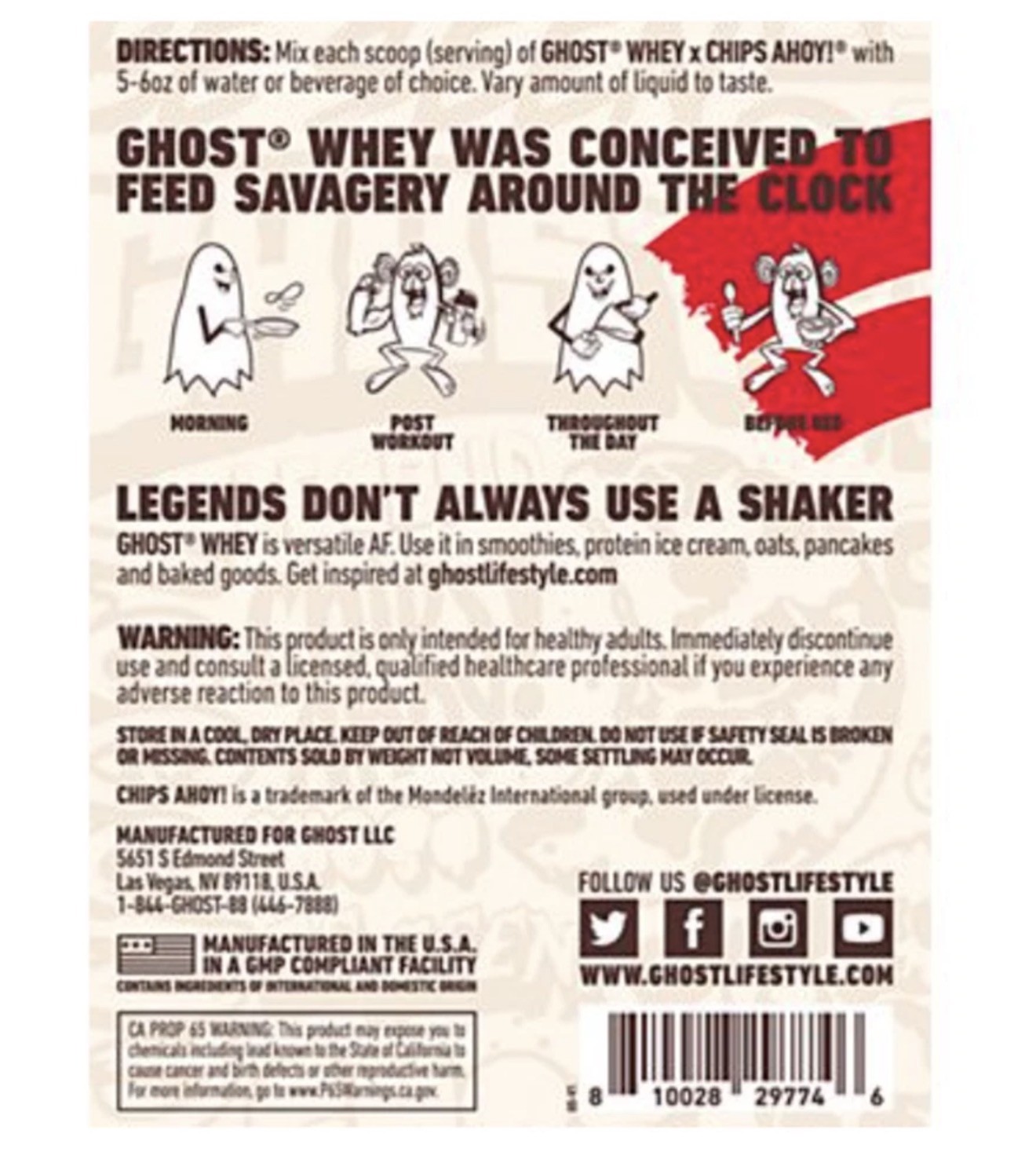 Ghost Whey Protein Chips Ahoy! 58 Servings, 5lb – 160 Cal, 25g Protein Exp 6/27