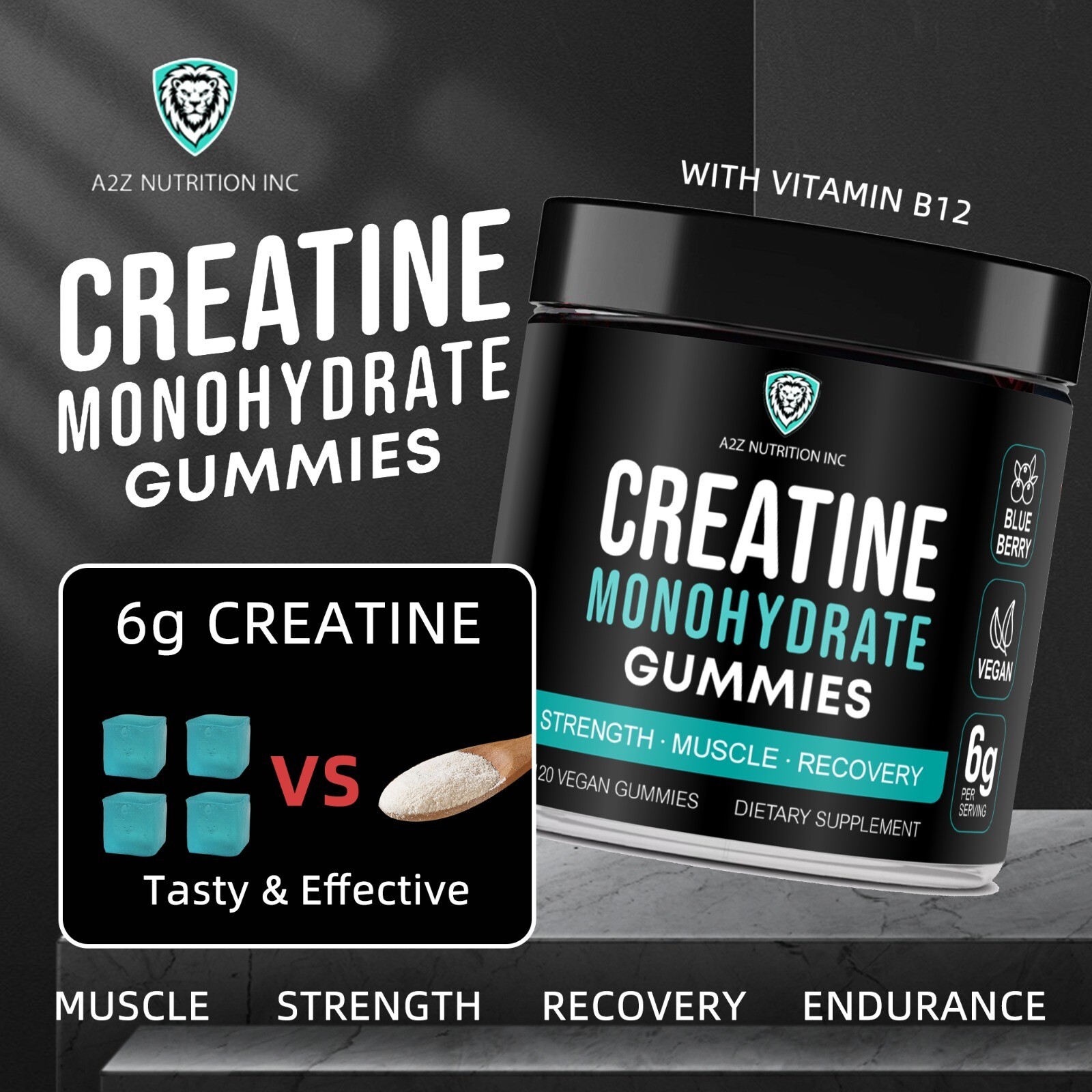 Creatine Monohydrate Gummies 6g Great For Workout And Recovery 120 Gummies NEW
