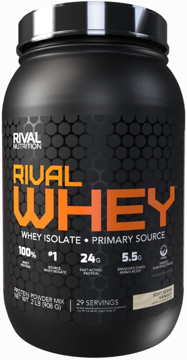 RIVAL NUTRITION Rival Whey Protein Powder I 100% of Protein from Whey I Isolate
