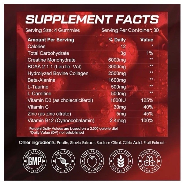 Creatine Monohydrate Gummies 6000mg