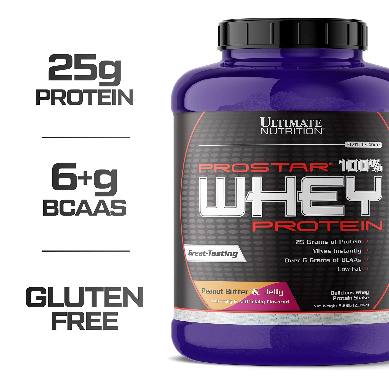 Prostar Whey Protein Powder 25 gm of Protein 80 Servings Peanut Butter &Jelly