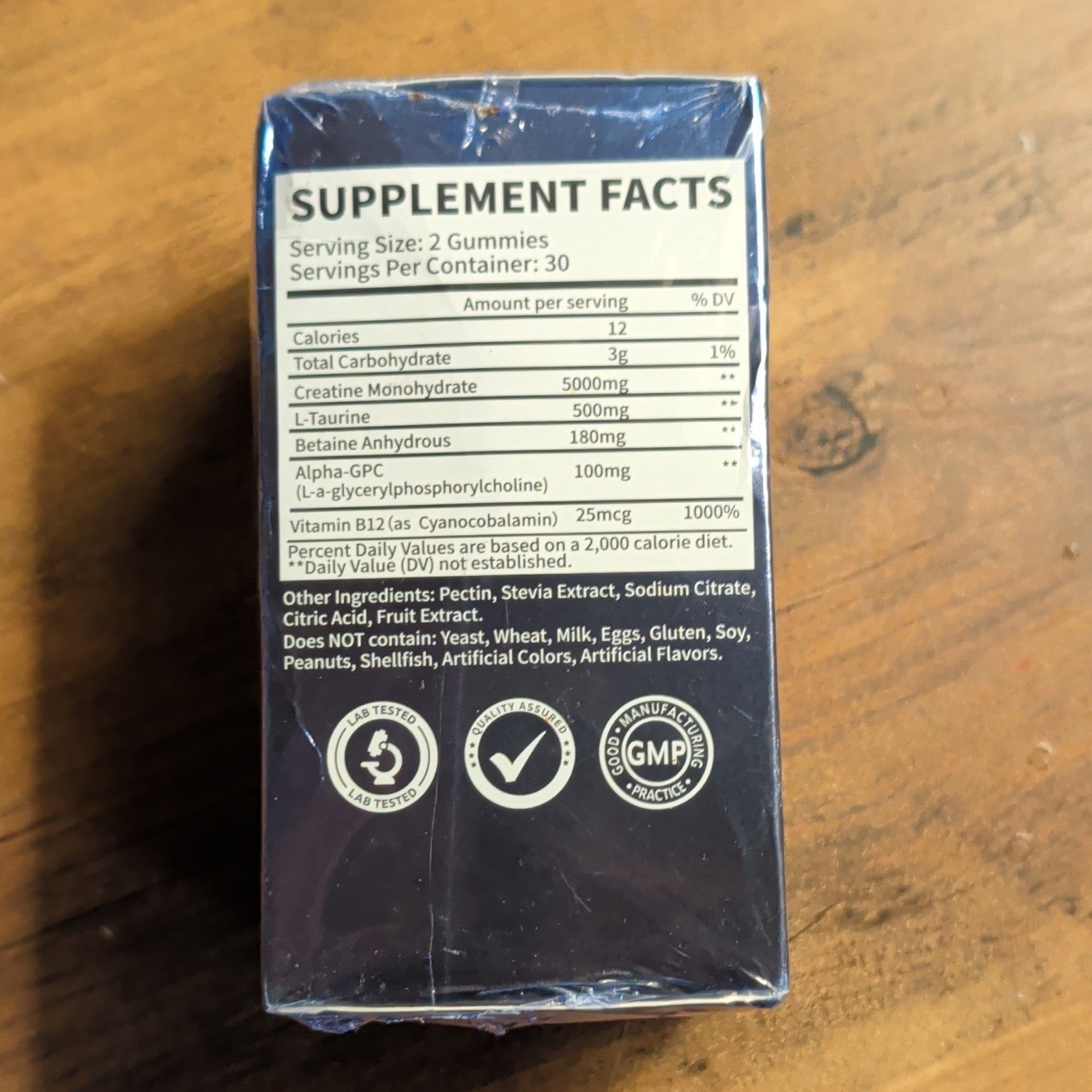 chete Creatine Monohydrate Gummies 60ct 5000mg w/ B12 Taurine Alpha-GPC