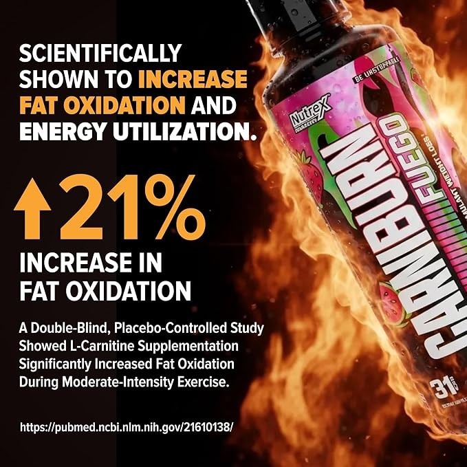 Nutrex Carniburn Liquid L-Carnitine 3000mg Metabolism Support 17.52 fl oz