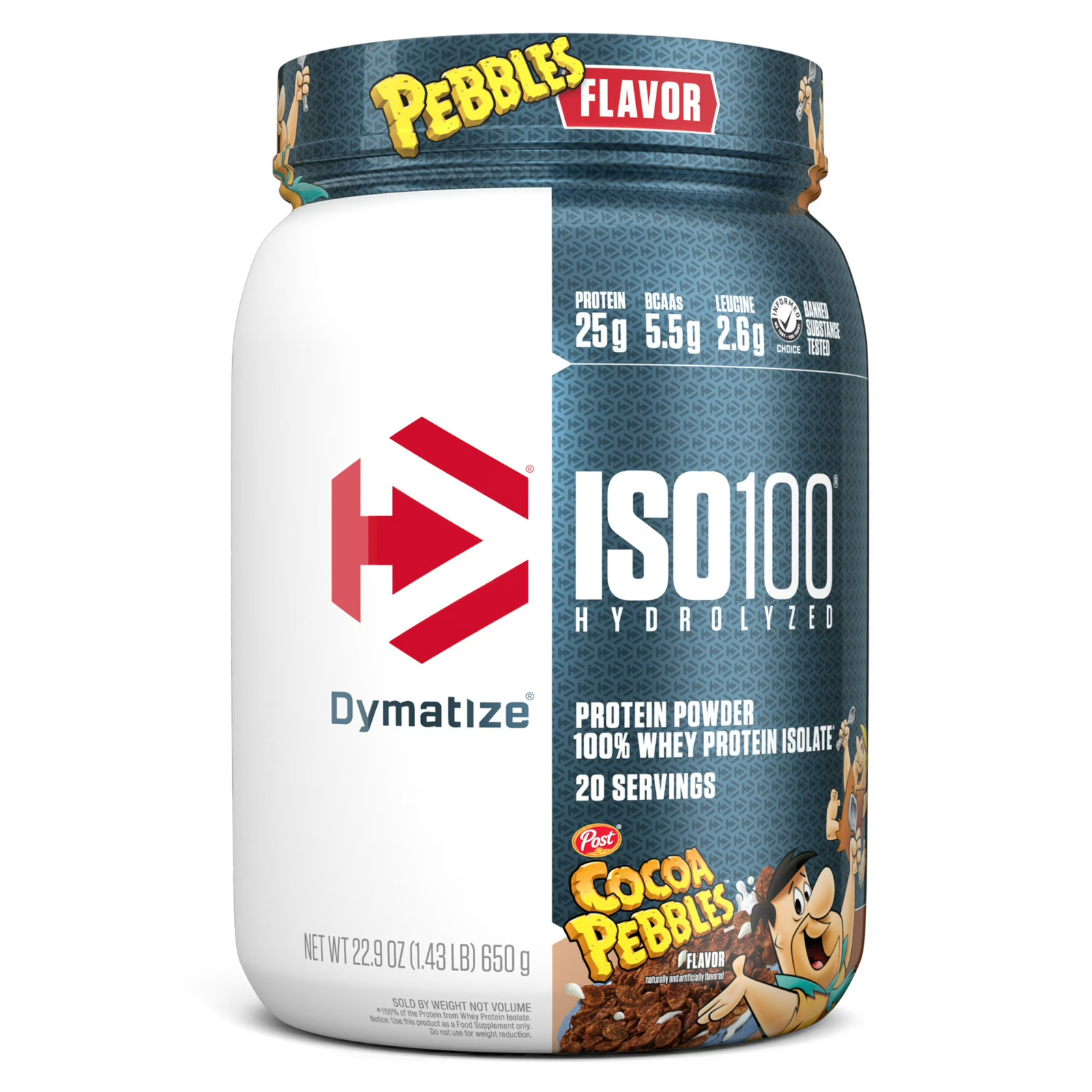 Dymatize ISO100 Hydrolyzed Whey Isolate Protein Powder Cocoa Pebbles 20 Servings