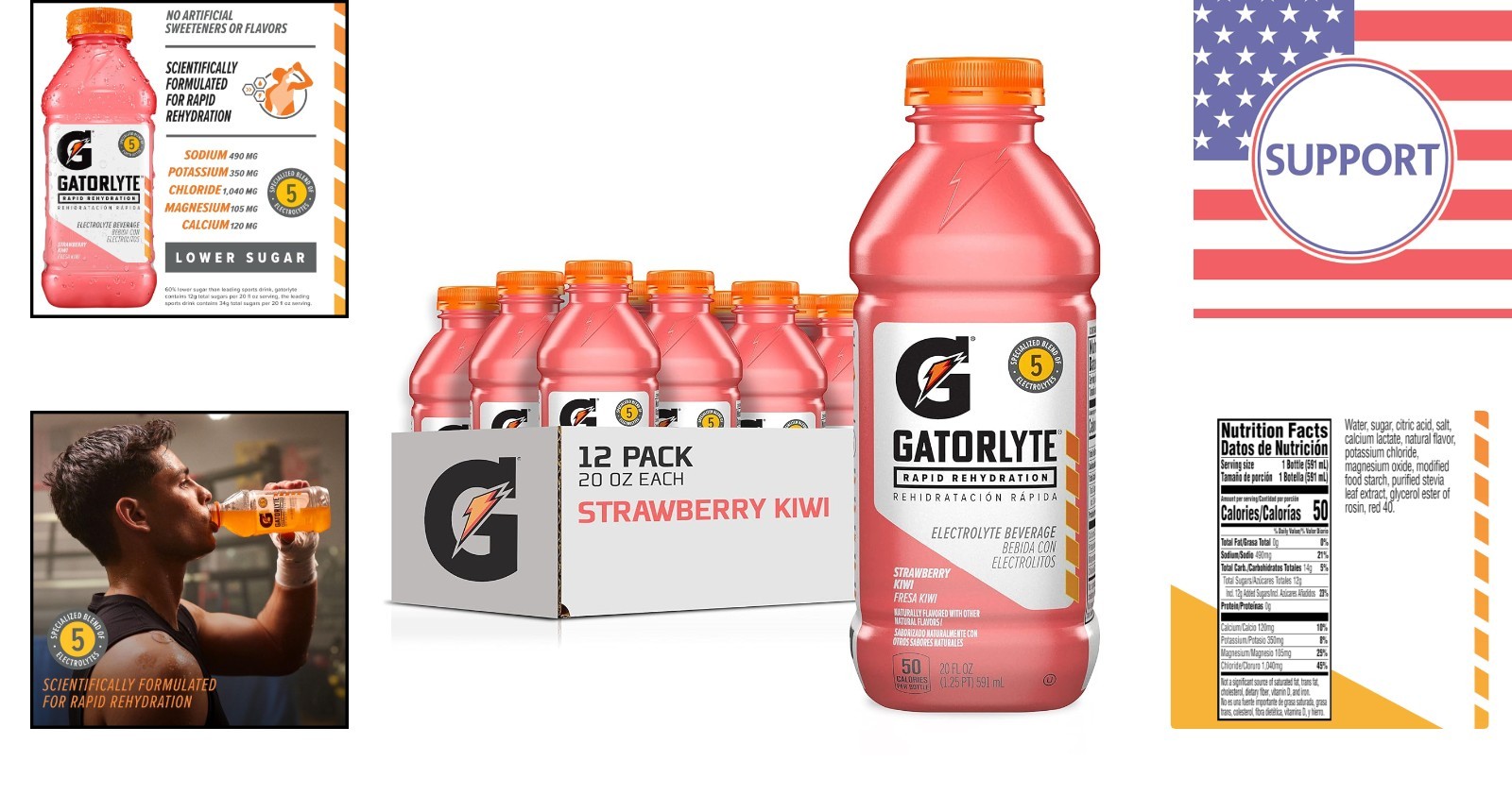 Low Sugar Strawberry Kiwi Electrolyte Beverage – 12 Bottles for Active Living