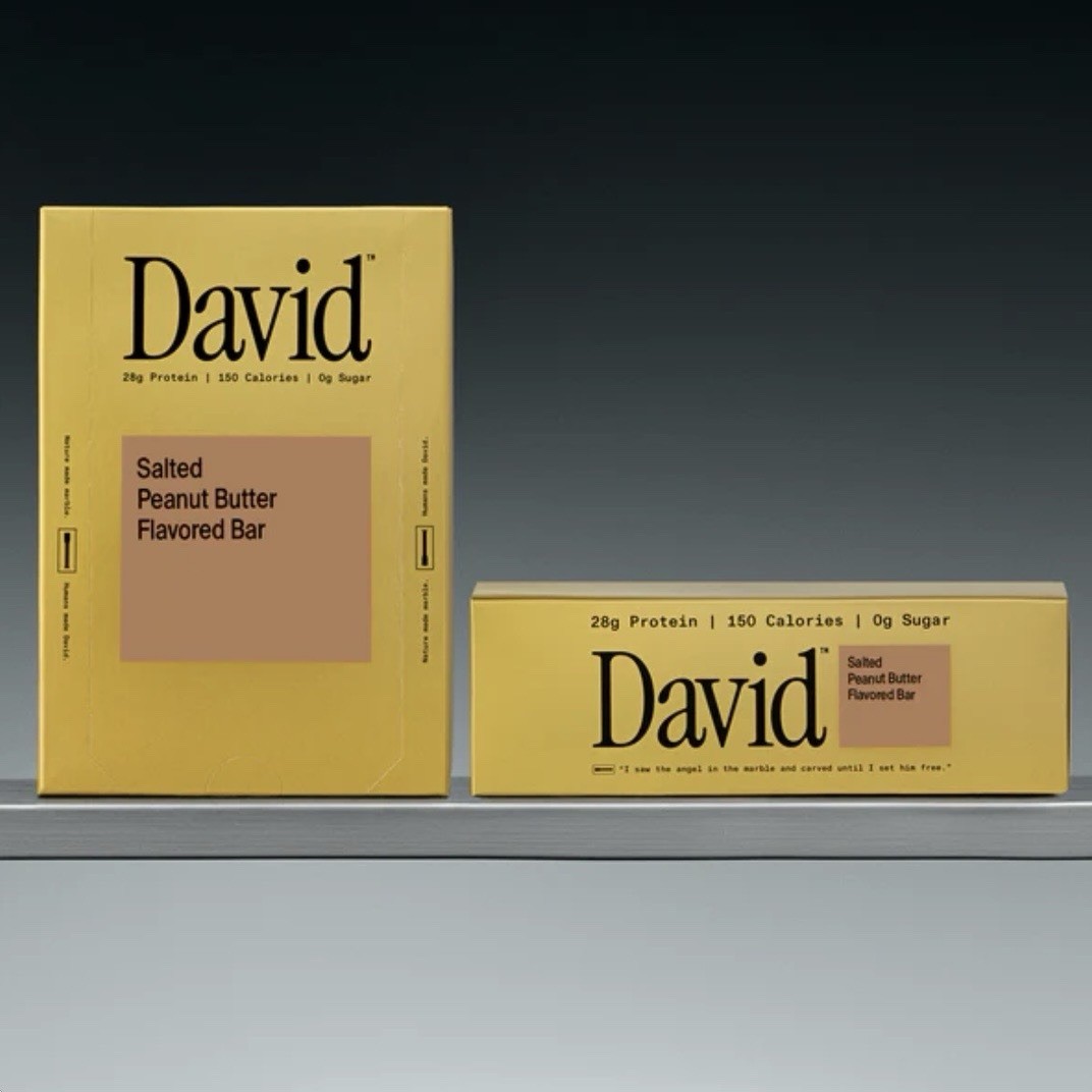 David Gold Salted Peanut Butter Protein Bar 28g Protein 150 Cal 0g Sugar