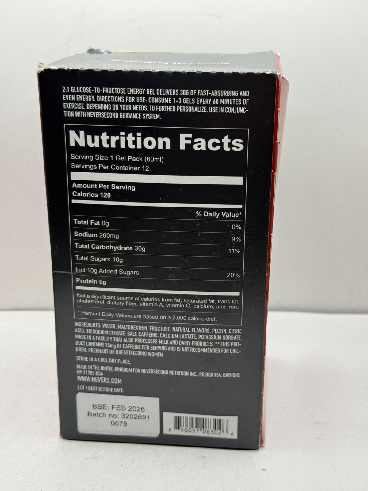 Neversecond C30 Energy Gel, Performance Nutrition and Hydration 12 Packets Berry