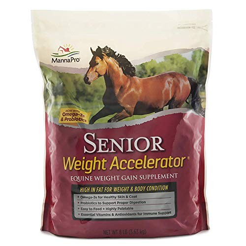Manna Pro Senior Horse Weight Gain Supplement with Omega-3 & Flaxseed – 8 lb