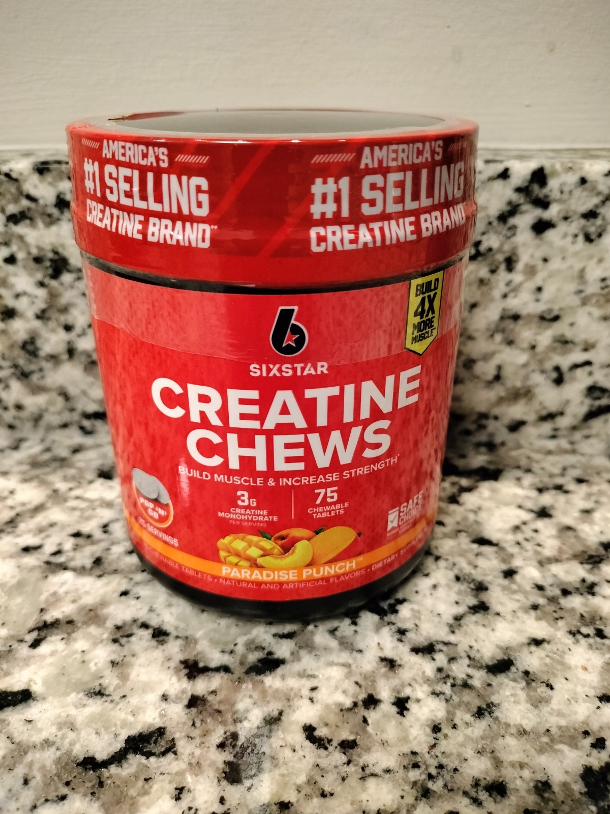 Six Star Creatine Chews Paradise Punch | 3g Pure Creatine Monohydrate per…