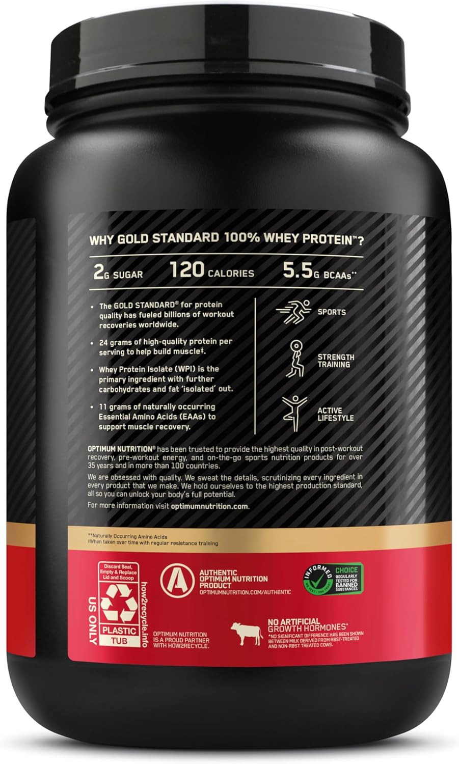 Optimum Nutrition Gold Standard 100% Whey Protein Double Rich Chocolate 2lb