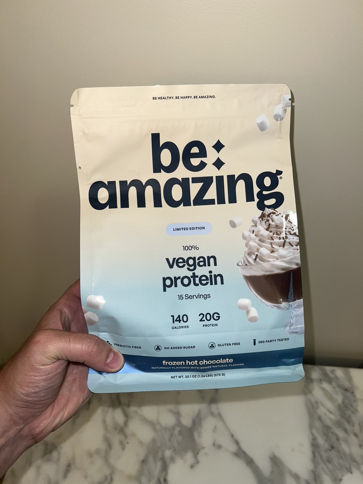 Be Amazing Vegan Plant-Based Protein Powder – Frozen Hot Chocolate – 15 Servings