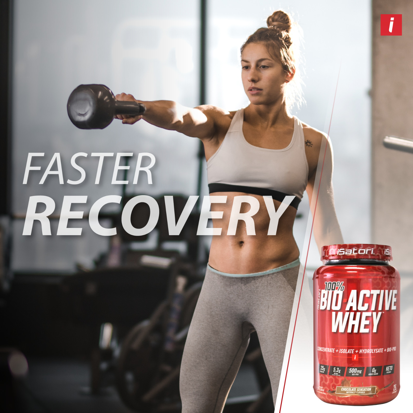 100% BIO-ACTIVE WHEY PROTEIN for Strength-Muscle-Recovery – Choc / 26 Servings