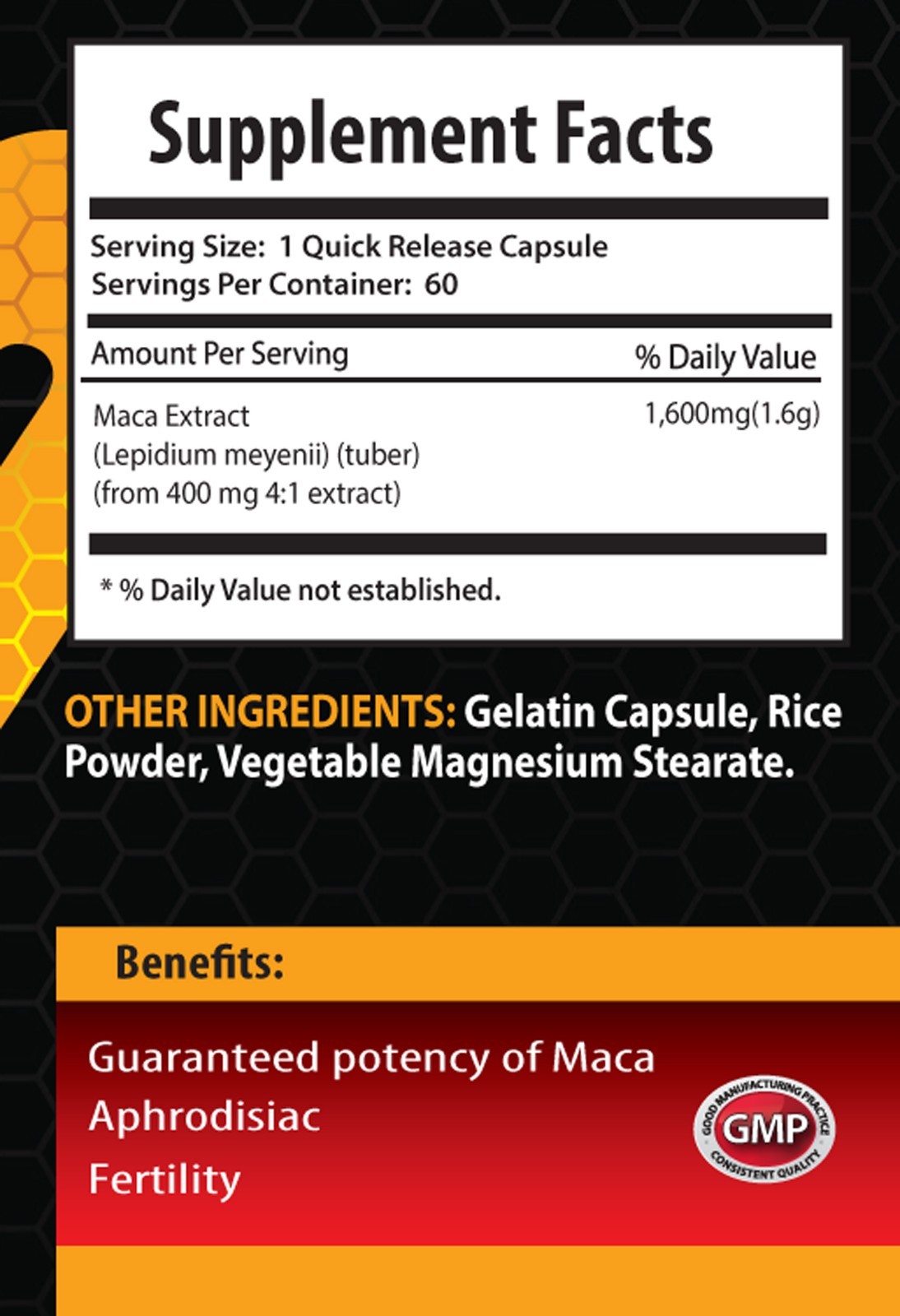energy pills – Pure MACA ROOT EXTRACT 1600mg – maca peruana – 3 Bot 180 Caps