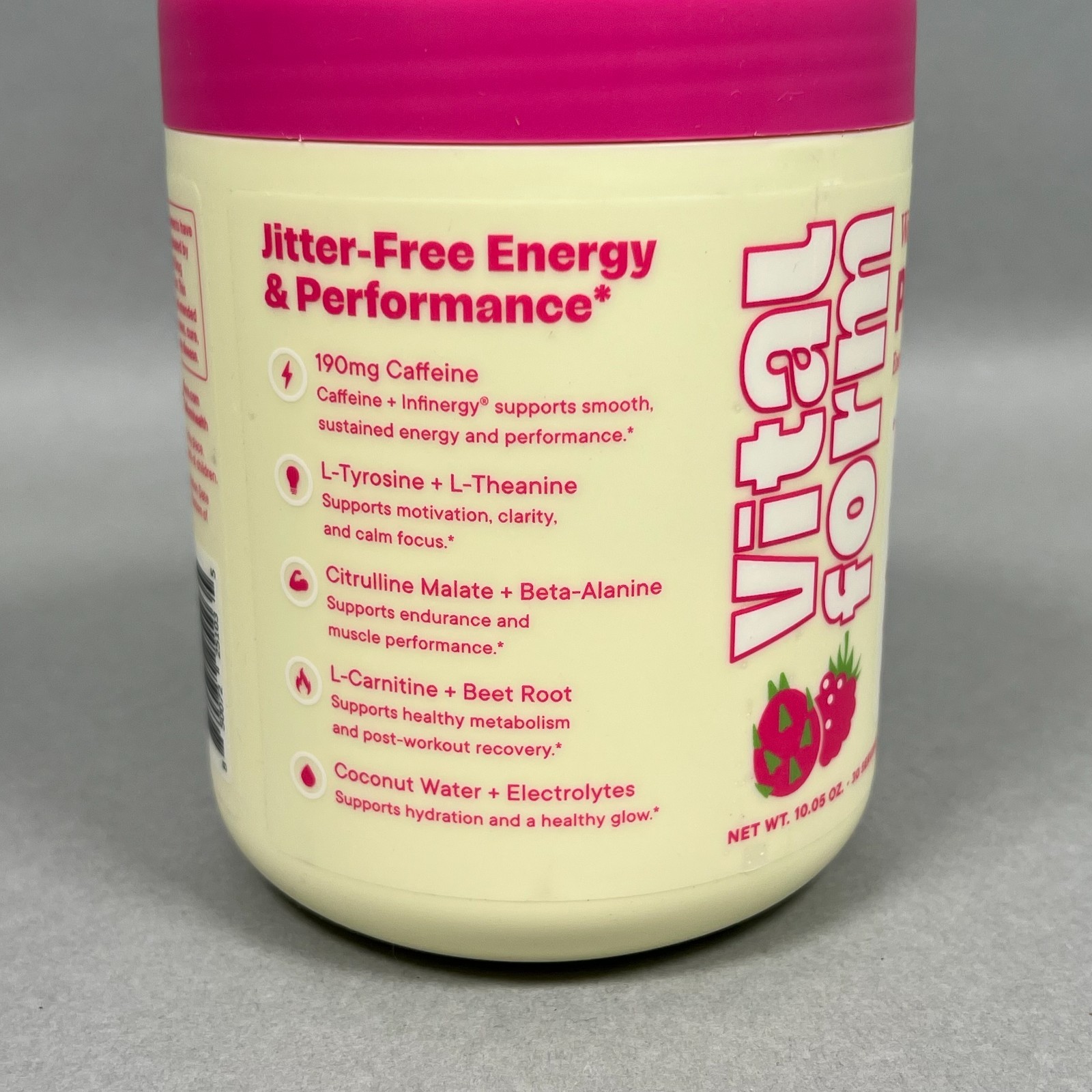 VitalForm Women’s Pre Workout Powder Raspberry Dragonfruit Sugar-Free Vegan 2028