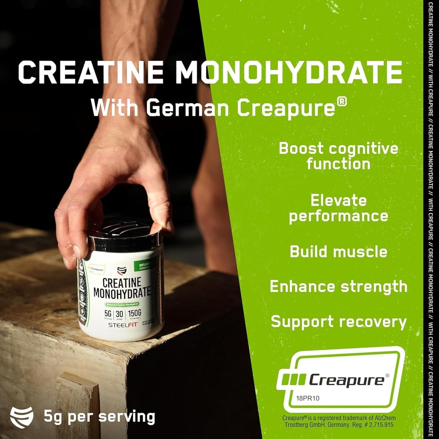 Creapure Creatine Monohydrate Powder – German Micronized Creatine Powder for Men