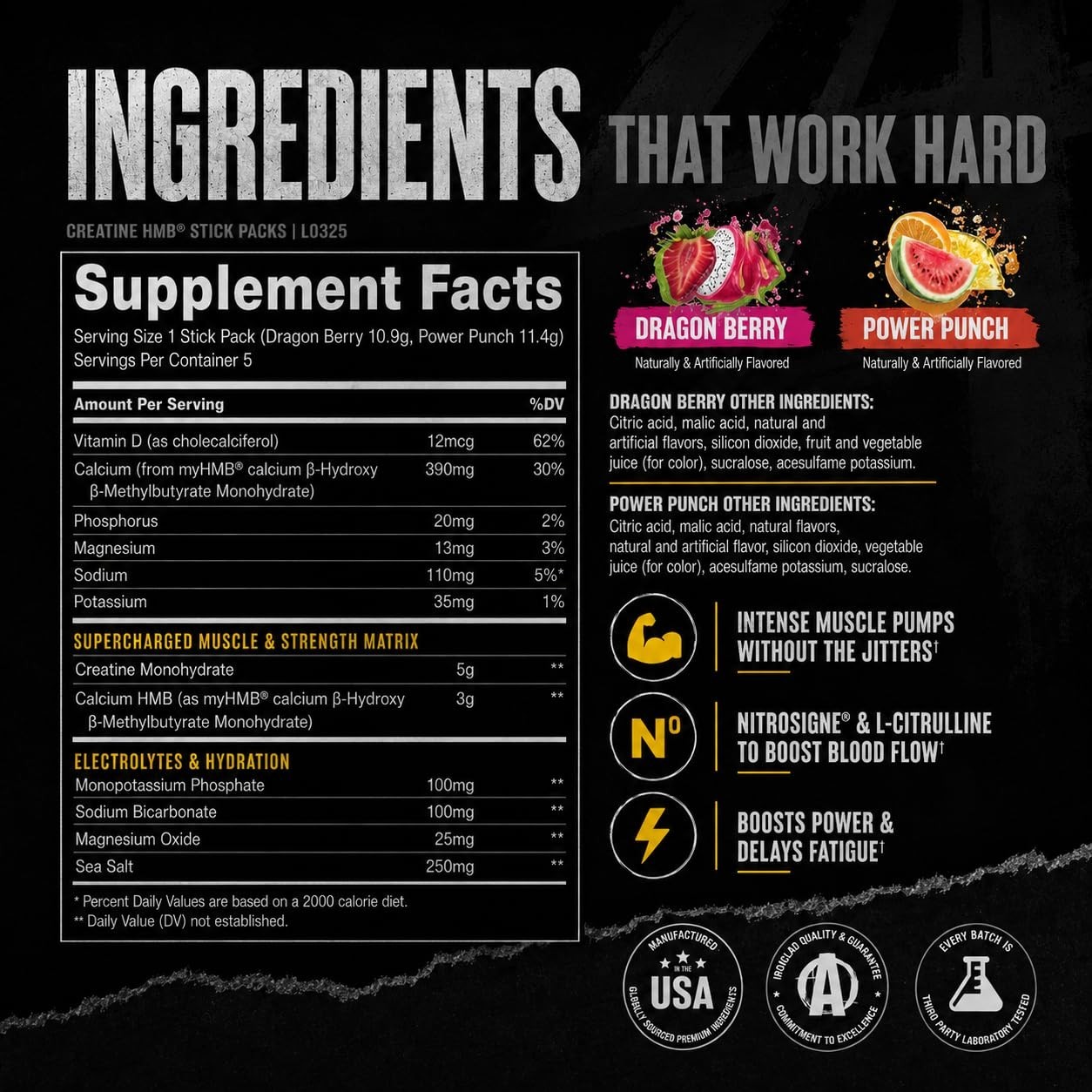 Creatine HMB Powder with Electrolytes – 5g Creatine + 3g myHMB for Recovery – 5