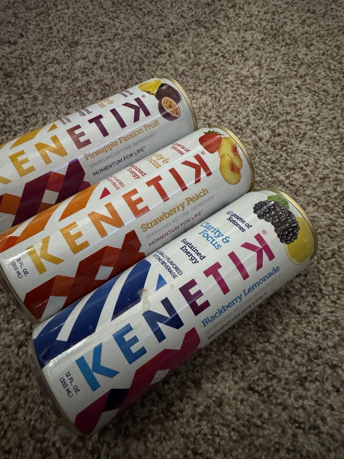 Kenetik Sparkling Ketone Beverage Variety Pack 12 fl oz Zero Sugar Caffeine 7pk