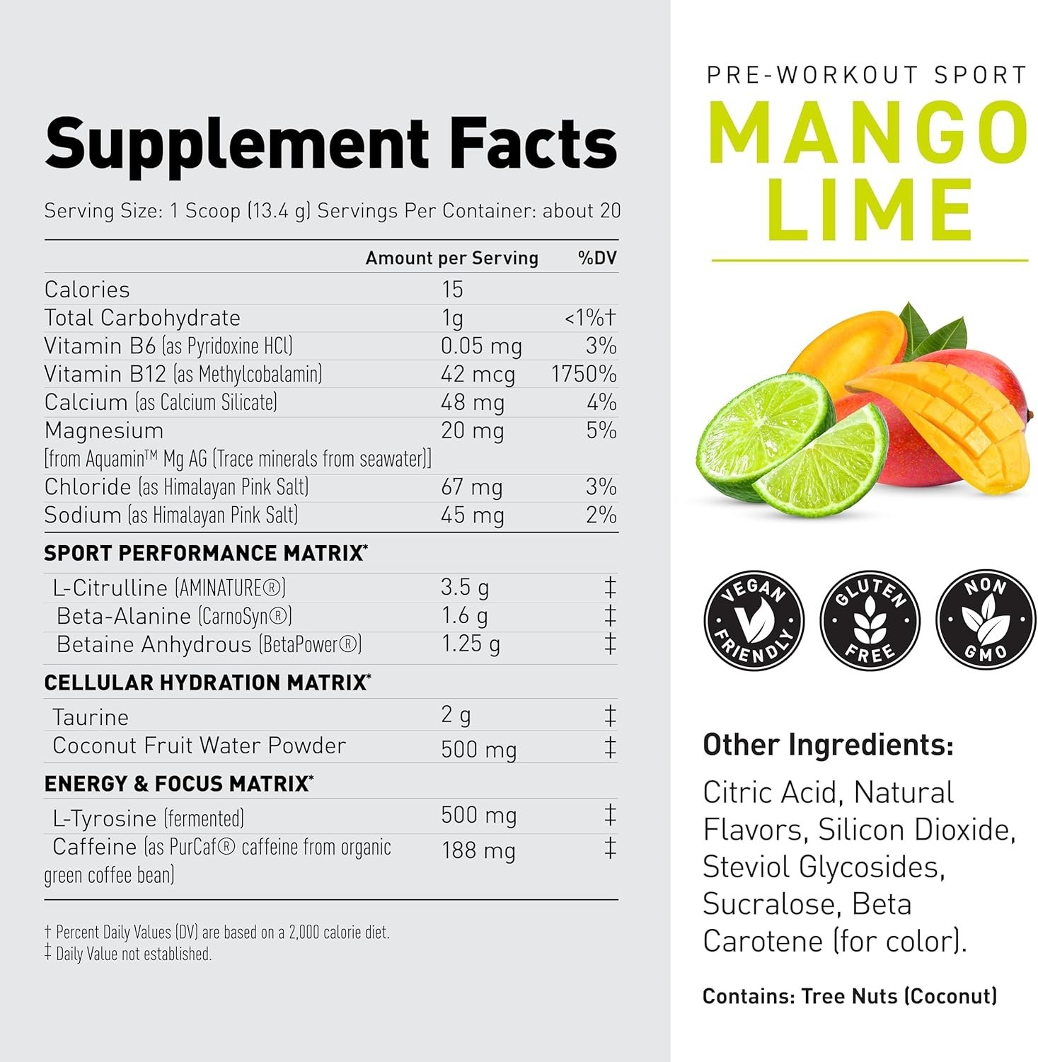 Endurance-Enhancing Pre Workout Powder – 188mg Caffeine, Banned Substance Free
