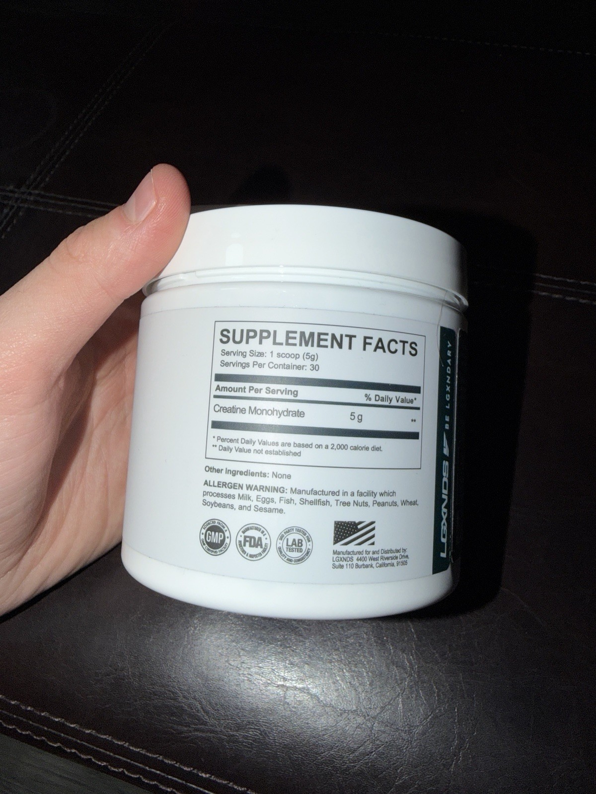 LGXNDS Creatine Monohydrate Micronized Powder 150g Unflavored 30 Servings 5g