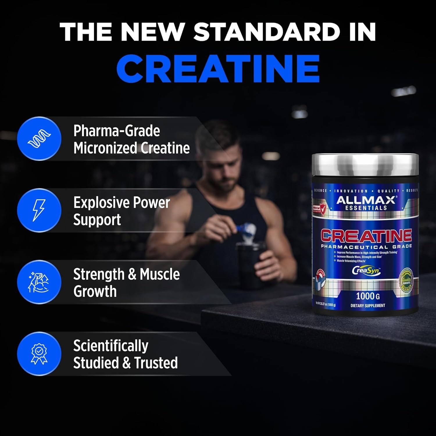 Allmax Nutrition Creatine – Pharmaceutical Grade 1000 Grams Each (Pack of 2)