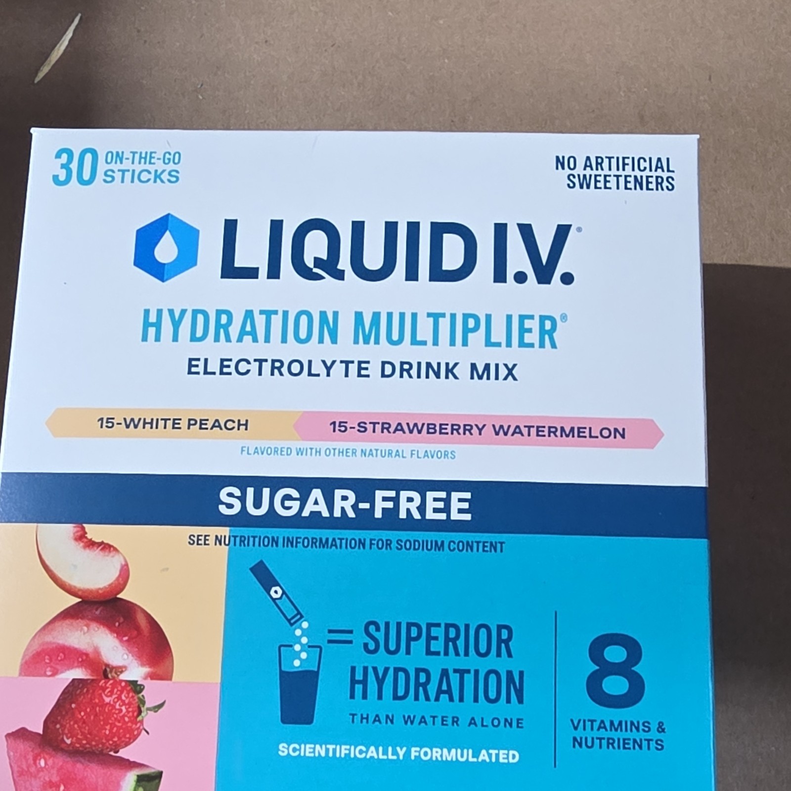 Liquid I.V. Sugar-Free Hydration Multiplier Drink Mix 30 Sticks White Peach