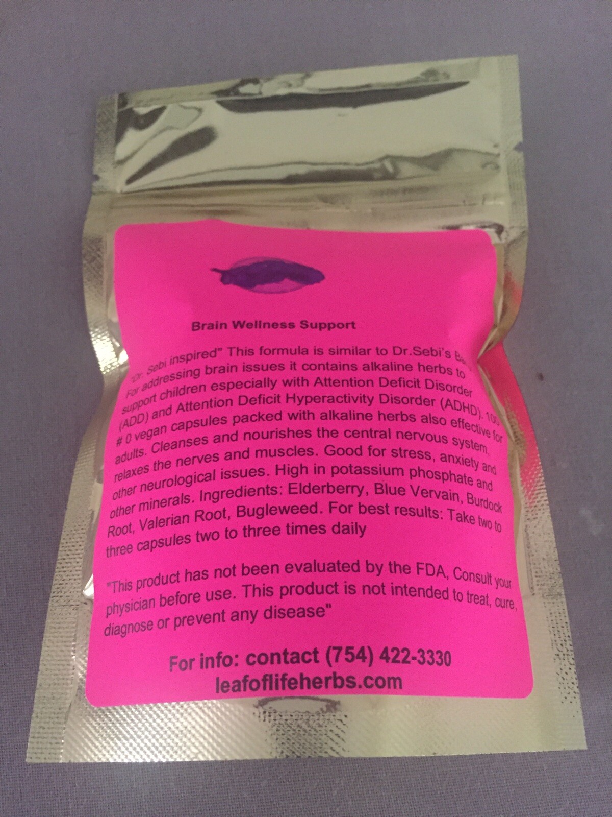 Brain Support and detox relaxer Dr. Sebi (Similar to “Banju”) herbal capsules