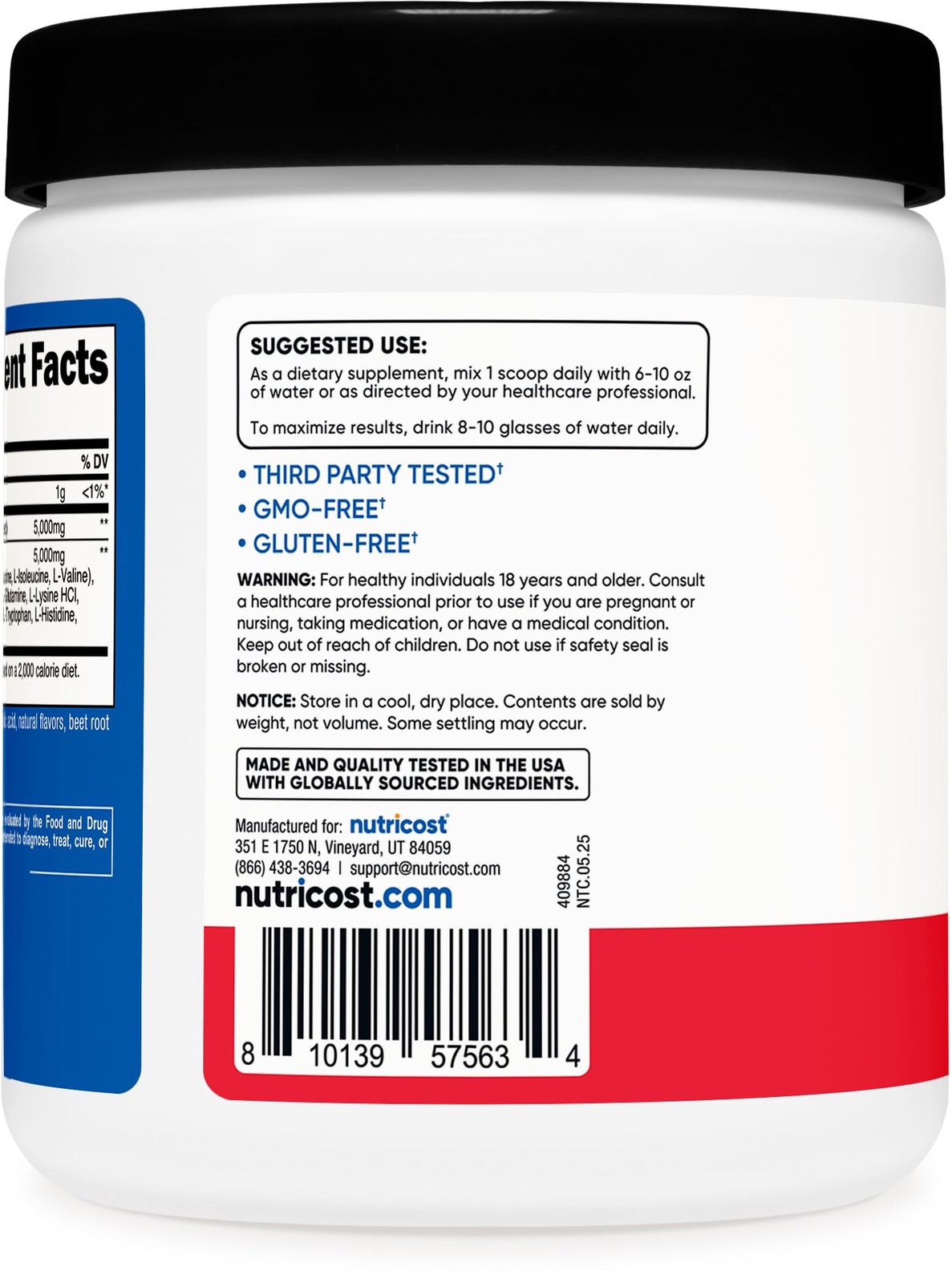 Nutricost Creatine + Aminos 30 Servings (Fruit Punch 13.8 Ounce (Pack of 1)