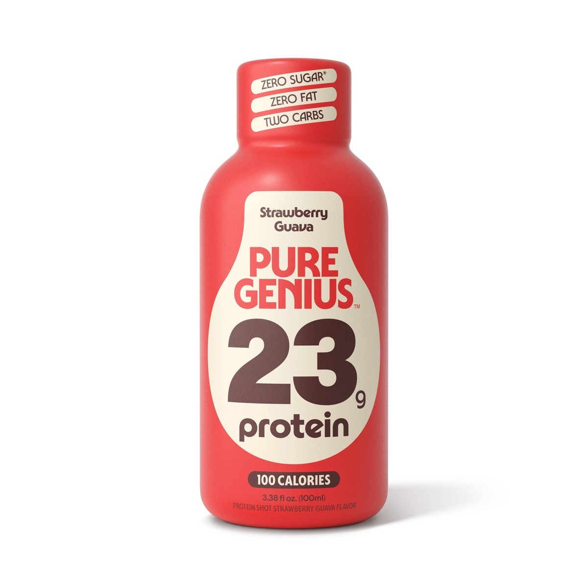 Pure Genius Liquid Protein Shot – Strawberry Guava – 3.38 floz/4pk