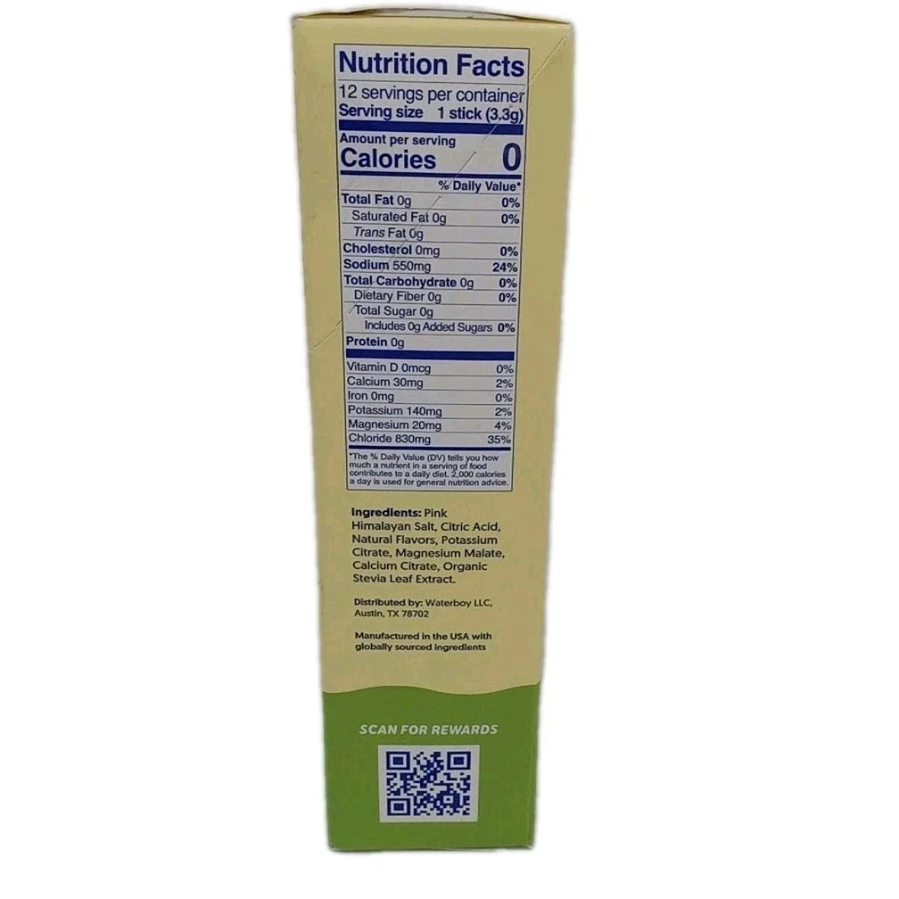 Water Boy Daily Hydration Cucumber Citrus Flavored Electrolyte Drink Mix 12 Ct.