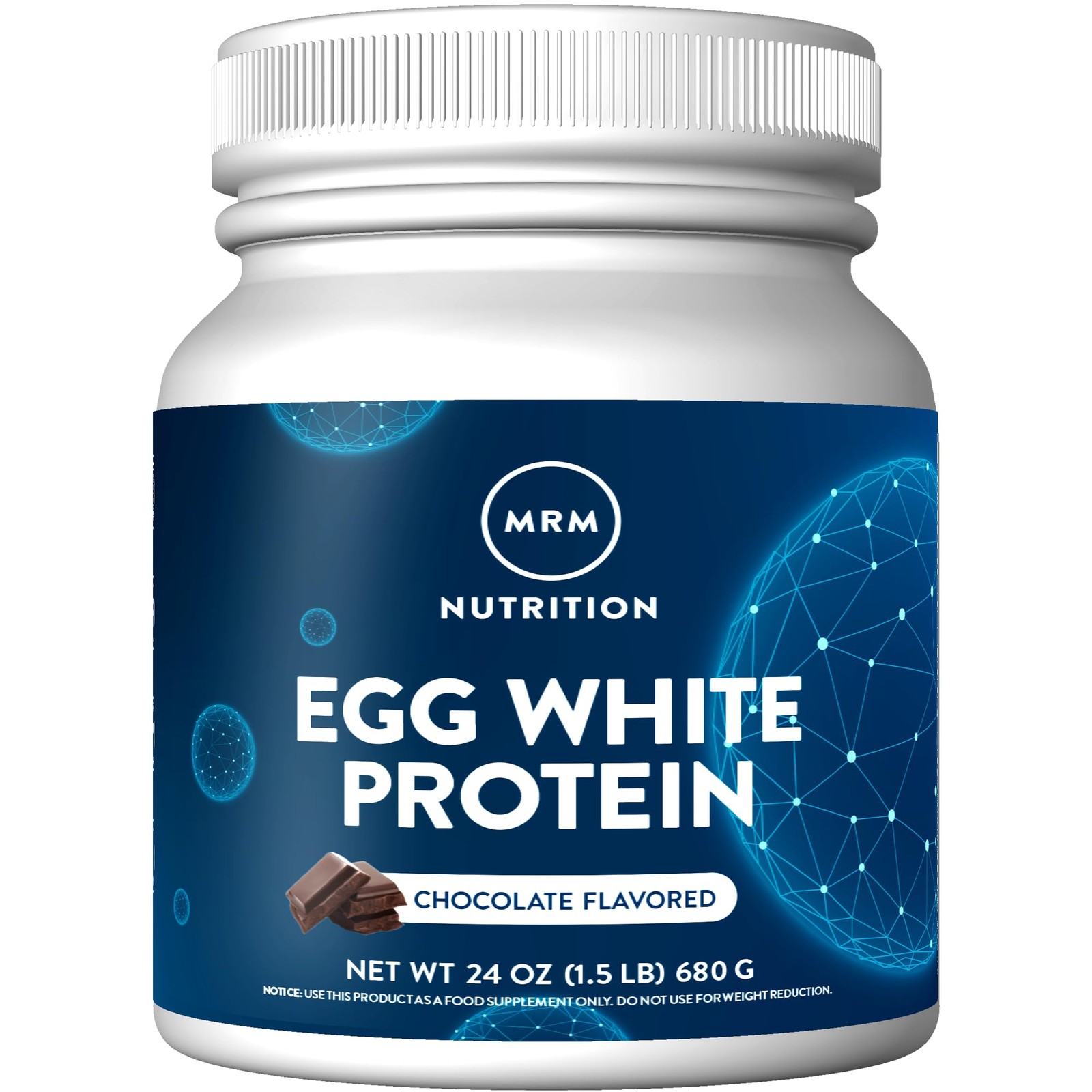 Chocolate Egg White Protein Powder 1.5 lb Dairy Free Gluten Free 23g Protein