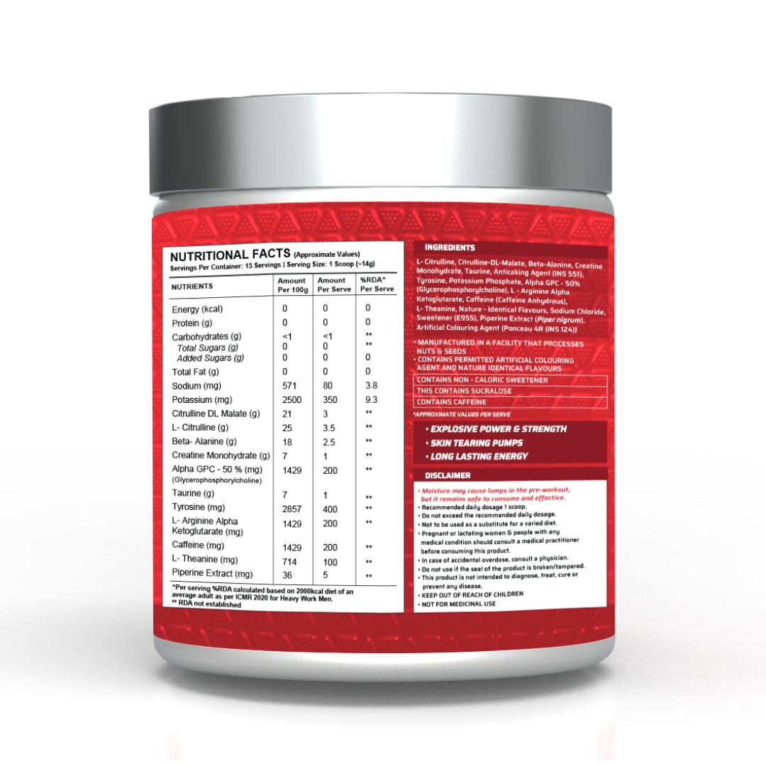 Dynamite pre workout (210g , 15 serving) fruit blast