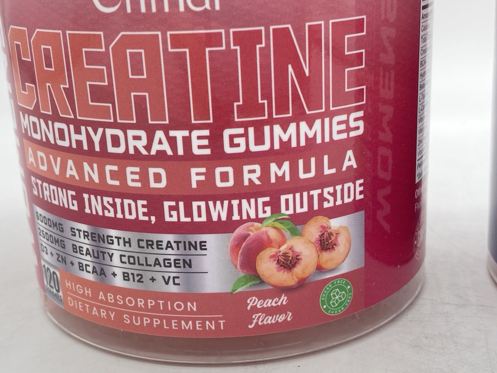 Cnthdi Creatine Monohydrate Gummies Peach & Raspberry 6000mg 120 Ct. Each
