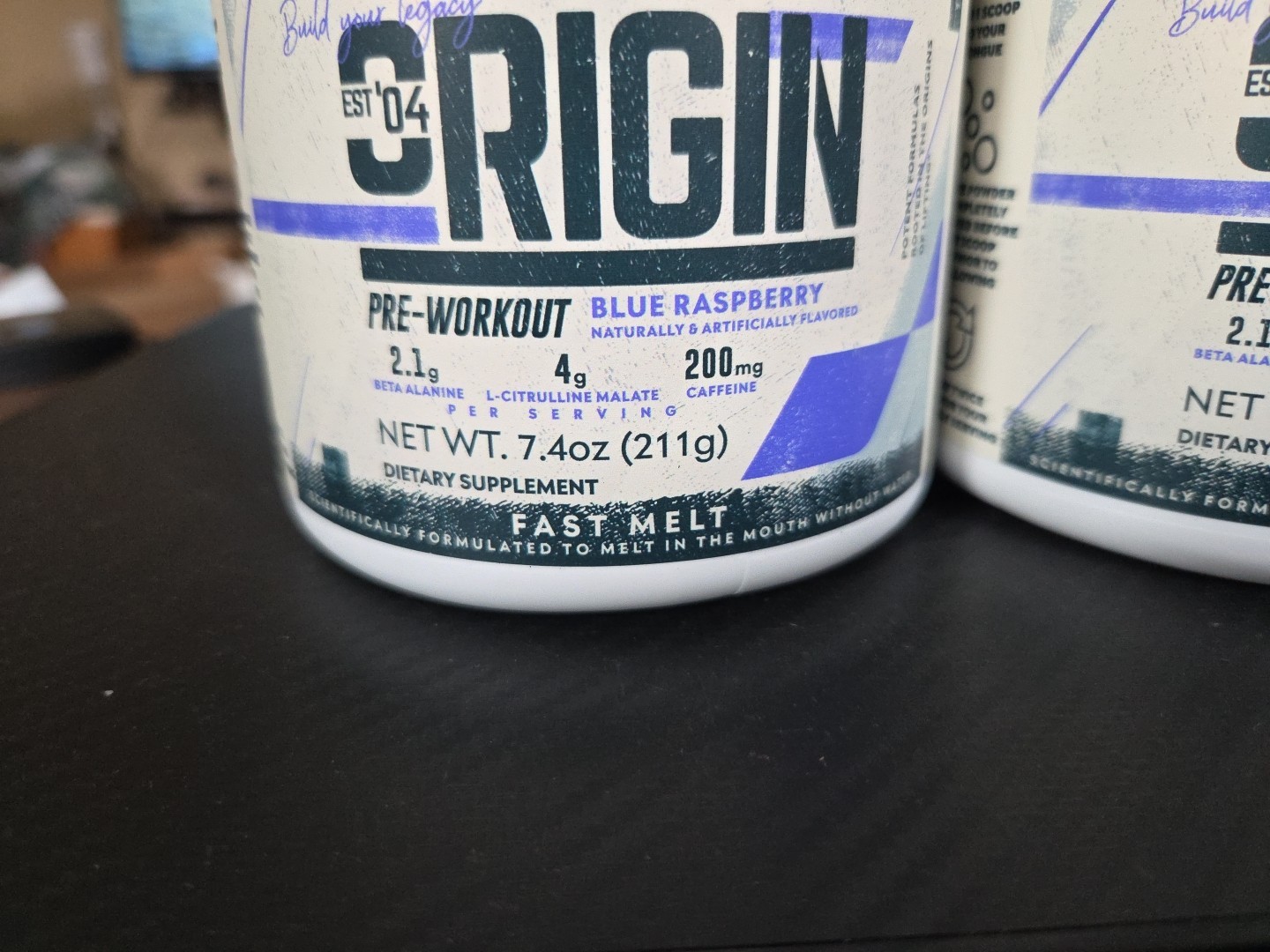 NEW – (2) Myprotein ORIGIN Pre-Workout Powder BLUE RASPBERRY 7.4 oz. ea. 10/2026