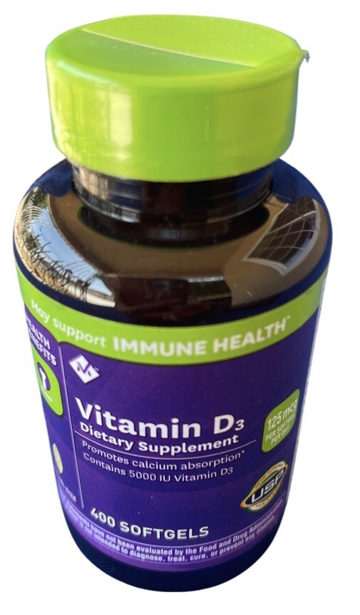 Member’s Mark Vitamin D3 5000 IU Dietary Supplement ( 400 ct ) EXP:1/25