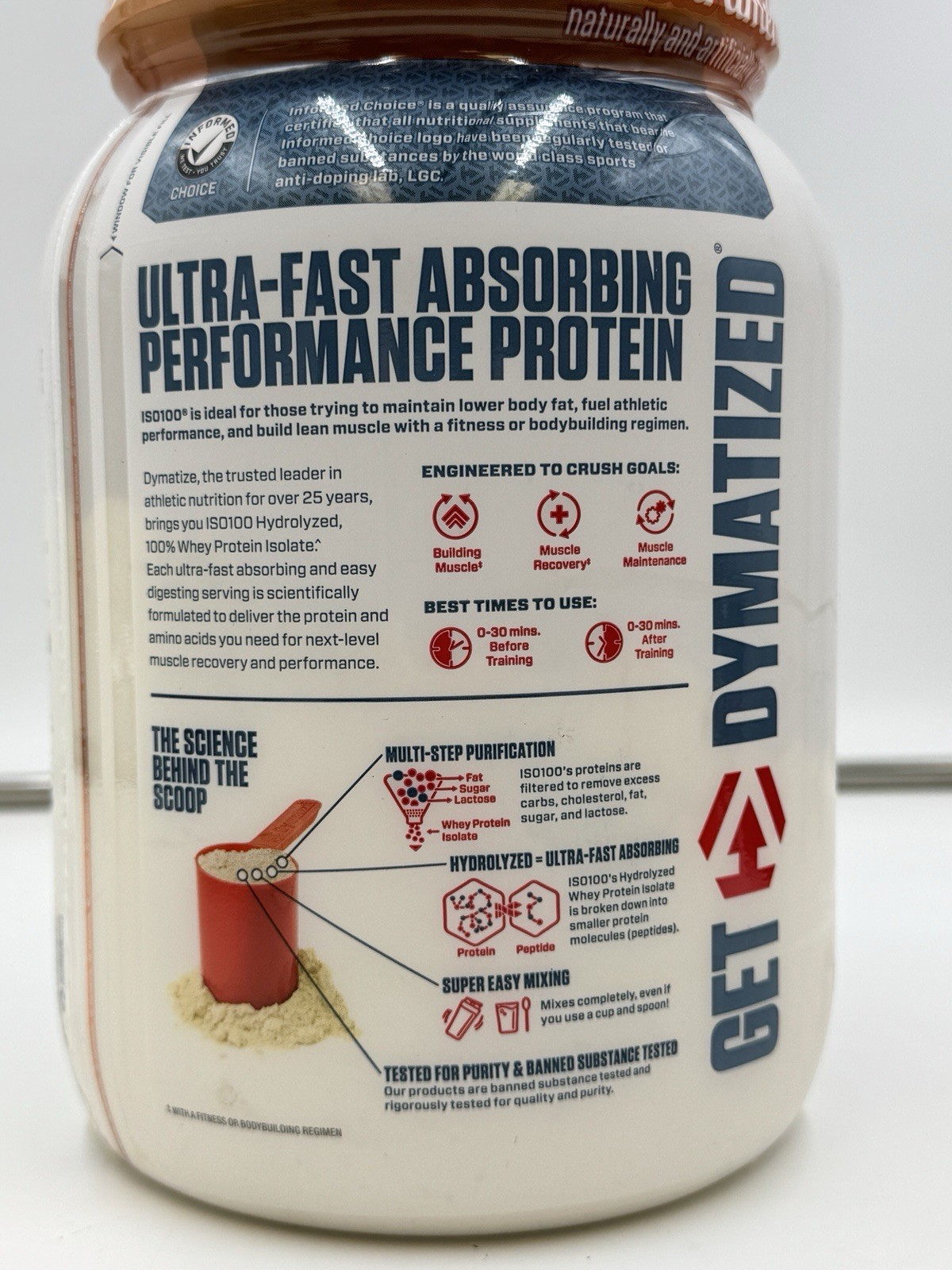 Dymatize ISO100 Whey Protein Powder Isolate Salted Caramel EXP 04/2028