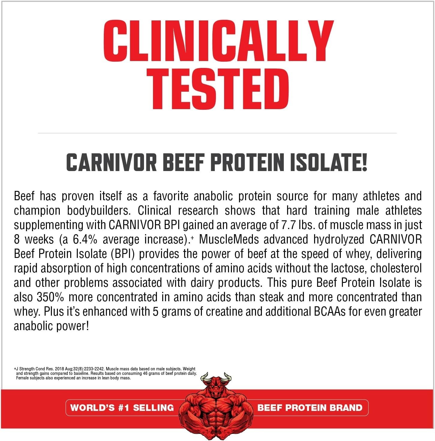 Carnivor Mass 1250 – Delicious Chocolate Beef Protein for Muscle Gains, 15lbs