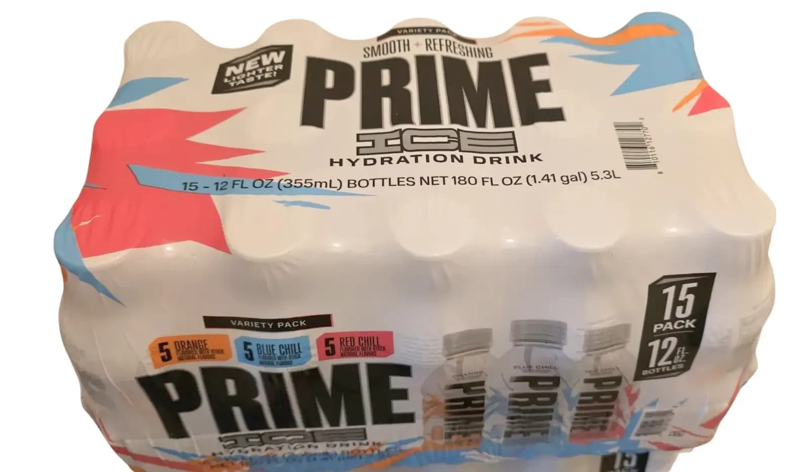 PRIME Hydration ICE BUNDLE Blue Chill, Red Chill, Orange 12 FL Oz, (Pack of 15)