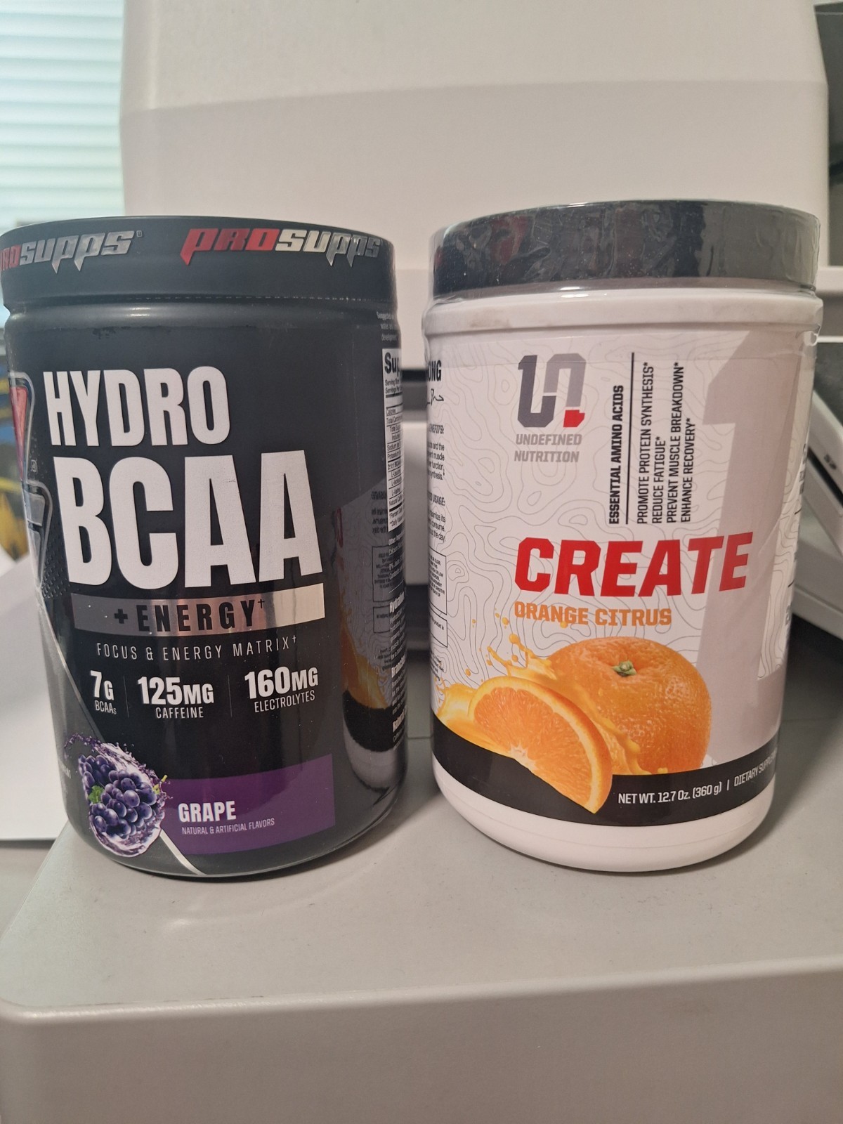 ProSupps PS Hydro BCAA Energy Grape and Undefined Nutrition Create Orange citrus