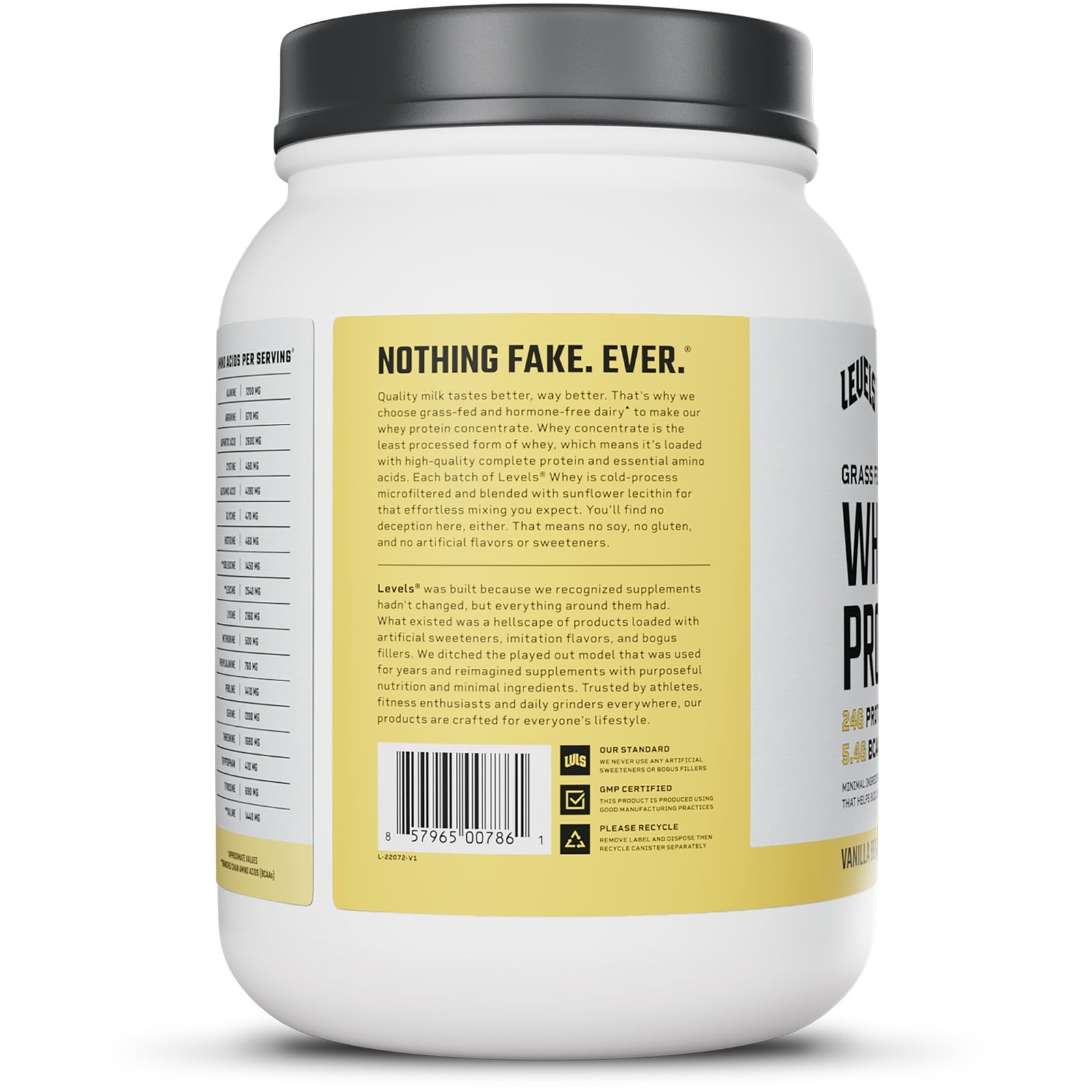 Grass Fed Whey Protein Powder, No Artificials, 24G of Protein, Vanilla Bean