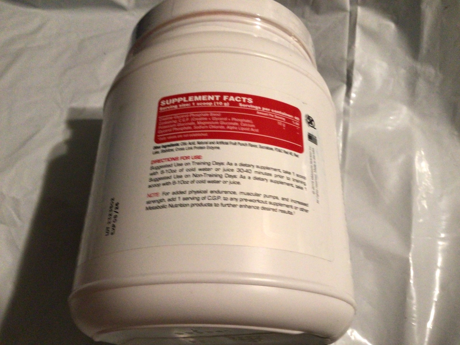Metabolic Nutrition C.G.P. (Creatine Glycerol Phosphate) Fruit Punch Flavor NEW