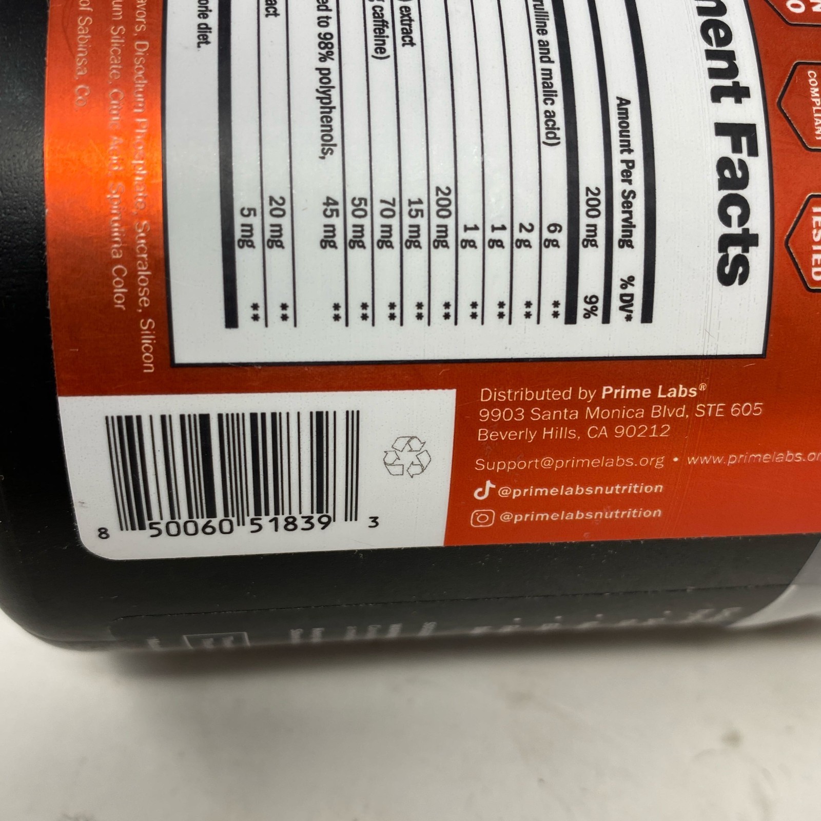 Prime Labs Pre-Workout Blue Lemonade, 30 Servings (Blue Surge)