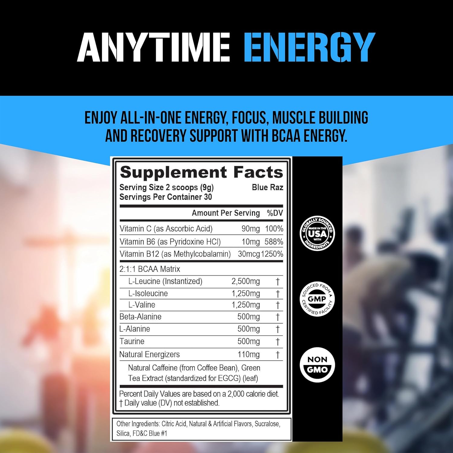 EVL Bcaas Amino Acids Powder – BCAA Energy Pre Workout Powder for Muscle Recover
