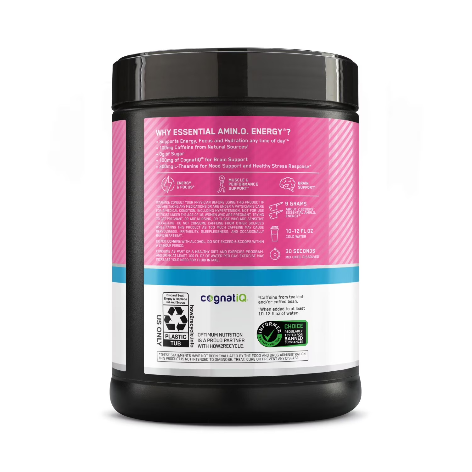 Optimum Nutrition Amino Energy Focus Pre Workout Watermelon 1.42 lbs. Free Ship
