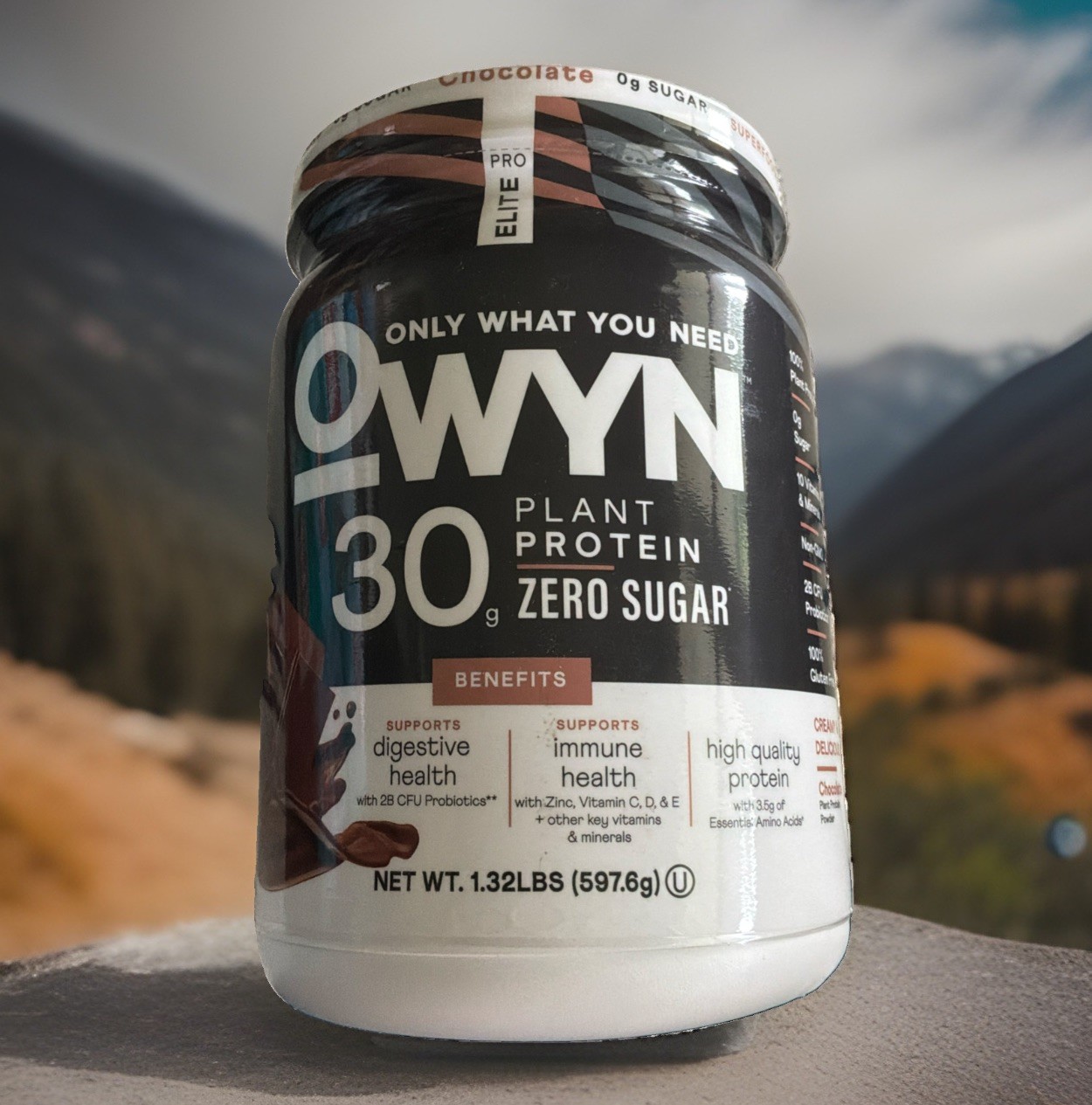 OWYN Elite Protein Only What You Need Chocolate Protein 1.32Lb Vegan zero Sugar