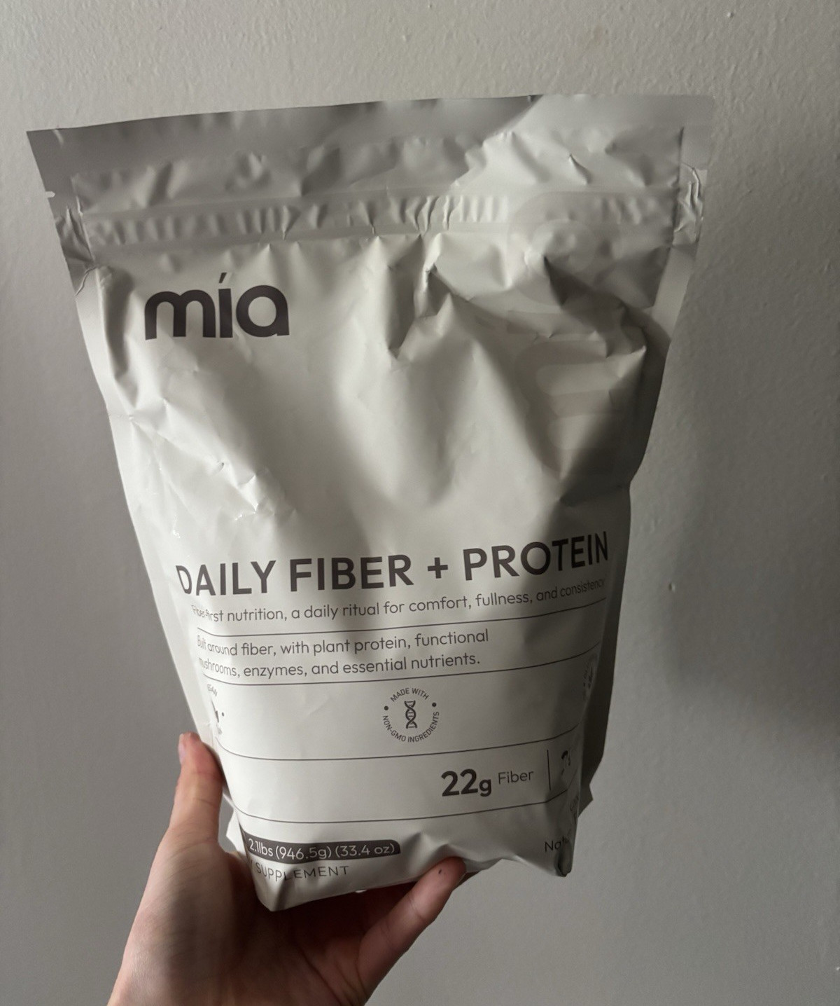 Mia Fiber + Protein Powder Chocolate 2 lb 15 Serv Vegan Gluten-Free Digestion