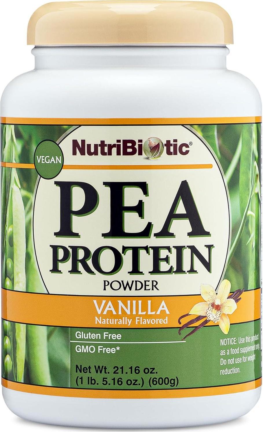 NutriBiotic Pea Protein Vanilla 21 Oz | Made in USA | BCAA-Rich and Keto