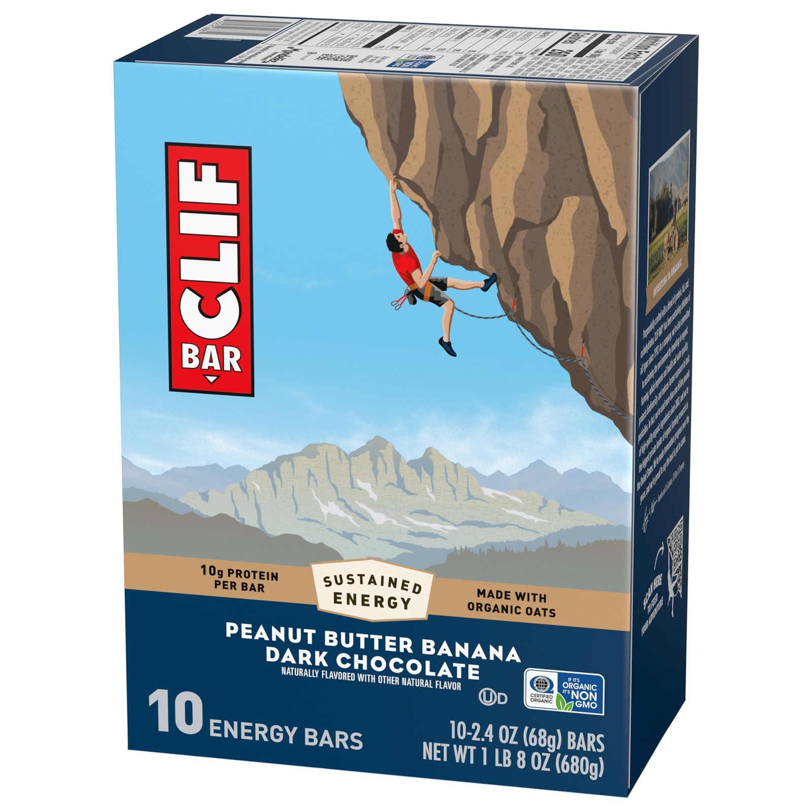 CLIF BAR – Energy 10 Count (Pack of 1), Peanut Butter Banana Dark Chocolate