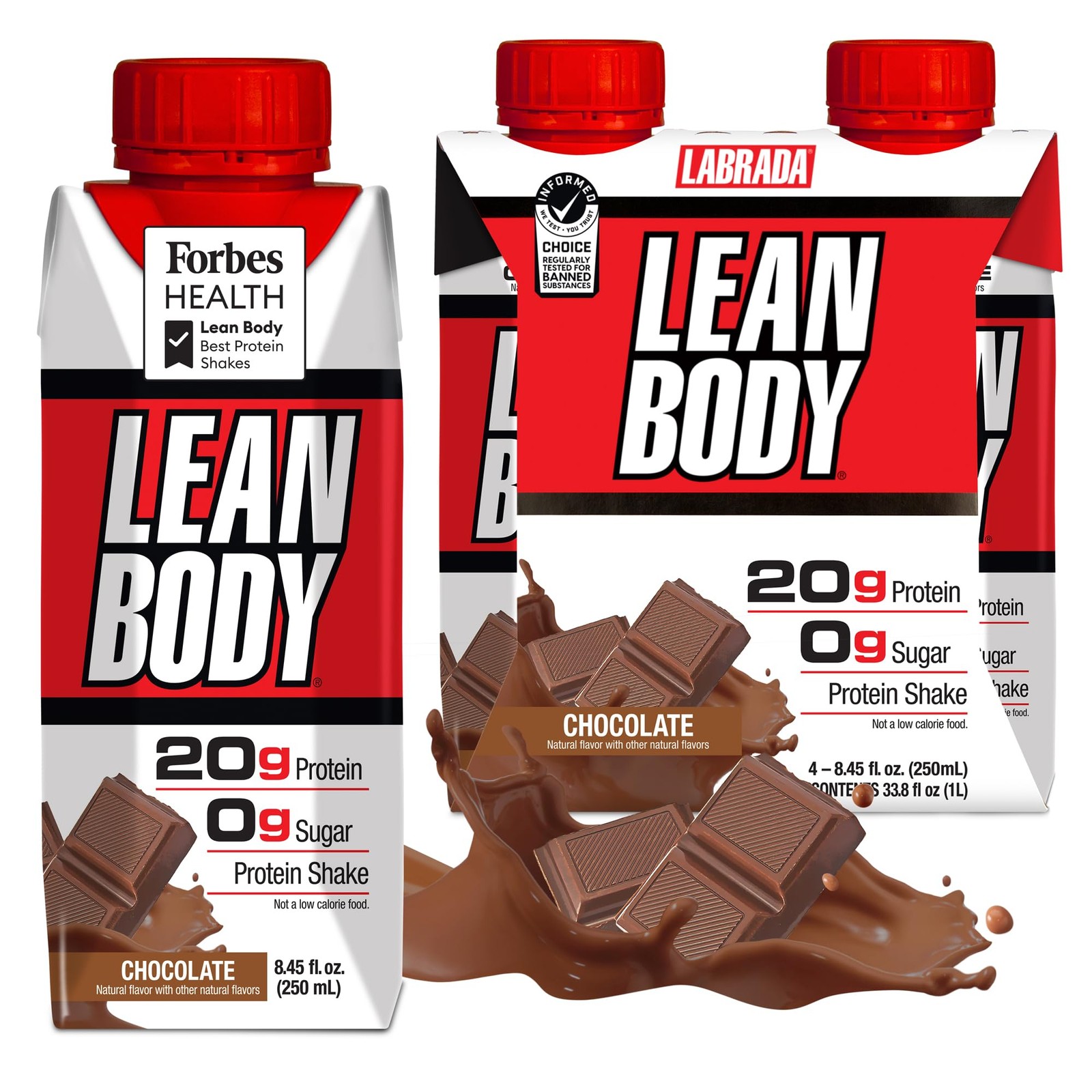Labrada Lean Body Ready-To-Drink Chocolate Shake 20G Protein Whey Blend 0 Sugar