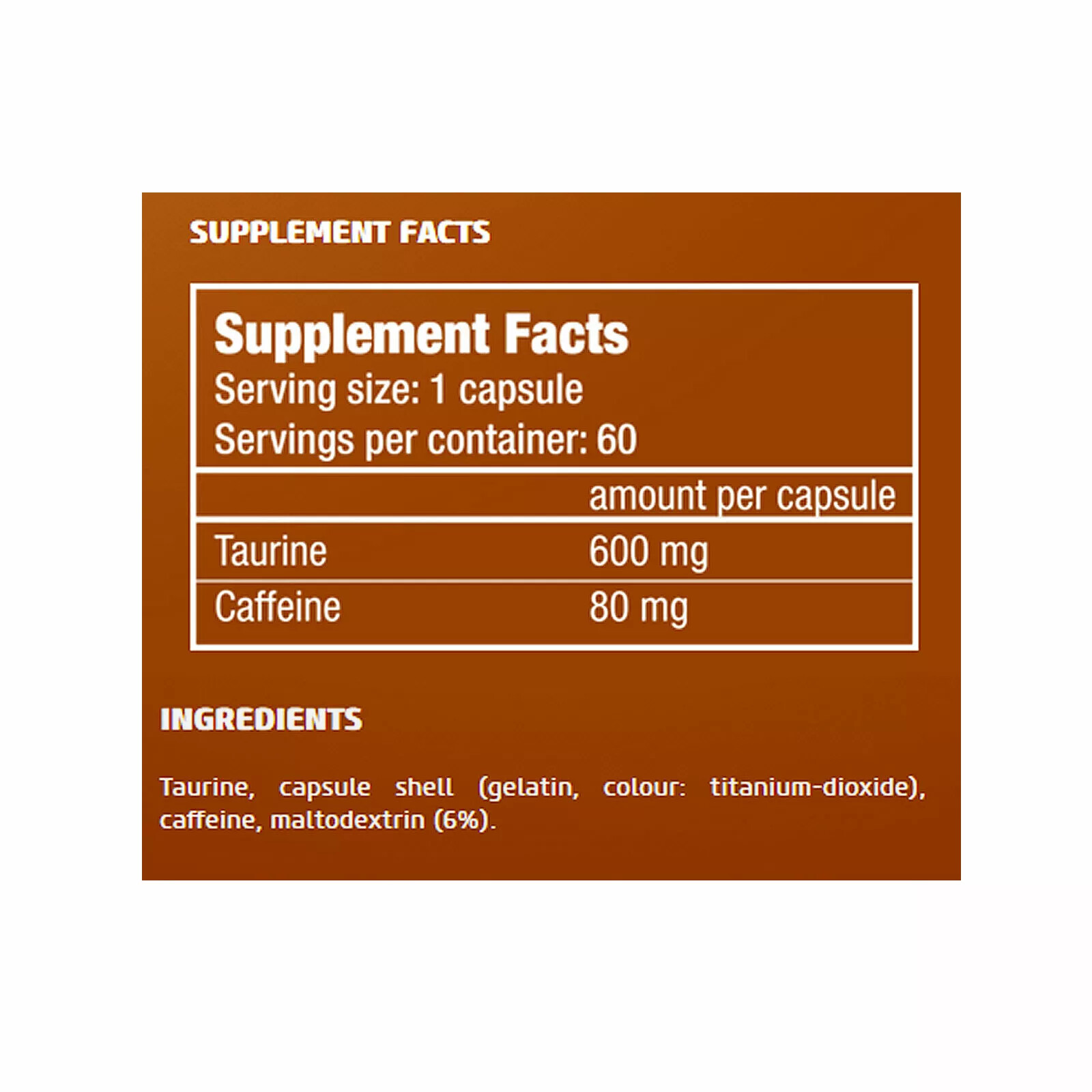 CAFFEINE & TAURINE 60-180 Capsules Increased Energy Levels Weight Loss Support