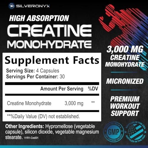 Creatine Monohydrate 3000mg Per Serving – 3X Strength Micronized Creatine Powder